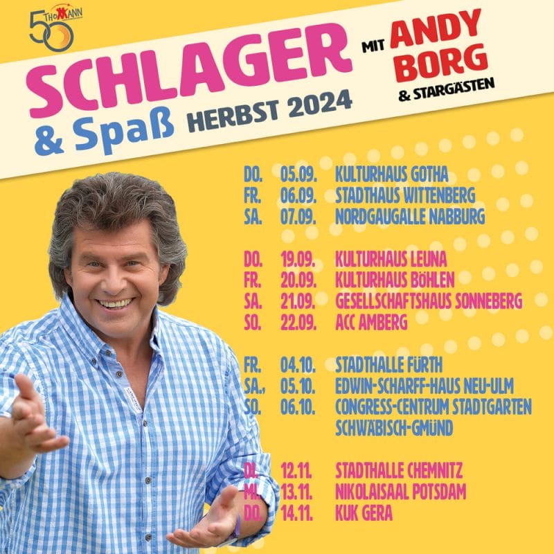 Andy Borg auch im Herbst auf "Schlager & Spaß "-Tour: Vorverkauf gestartet &raquo; Andy Borg