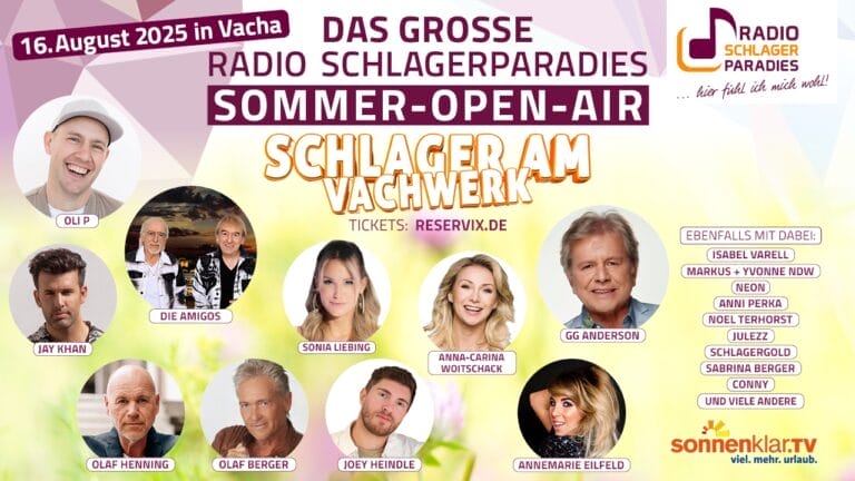 "Schlager am Vachwerk" 2025: Gewinnt Freikarten für das Open Air mit Anna-Carina Woitschack, Sonia Liebing uvm.!
