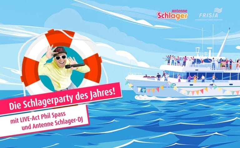 Stecht mit dem Antenne Schlager Party-Schiff in die Nordsee und feiert zu den größten Hits!