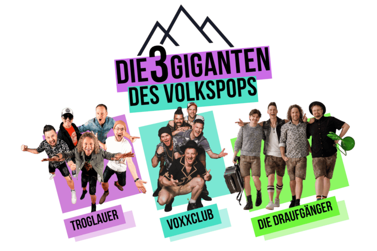 voXXclub, die Draufgänger & die Troglauer machen gemeinsame Sache und starten Projekt „Die 3 Giganten des Volkspops“!